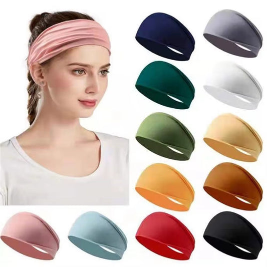 Wholesale Yoga Sweatband Elastic Cotton Headband for Men and Women Solid Color Perfect for Sports Running Fitness and Workout