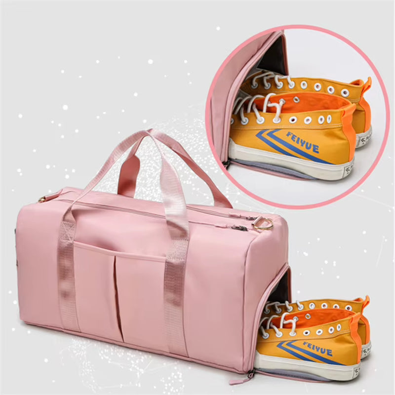 Fashionable Nylon Foldable & Expandable Dry Wet Waterproof Duffel Gym Bag for Yoga Weekend Travel & Shoulder Luggage