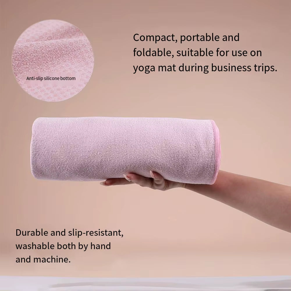 Non-Slip Yoga Towel Anti-Skid Particles Absorbent Quick-Dry Gym Mat Hot Yoga Pilates Floor Exercise Machine Washable 80%