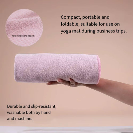 Non-Slip Yoga Towel Anti-Skid Particles Absorbent Quick-Dry Gym Mat Hot Yoga Pilates Floor Exercise Machine Washable 80%