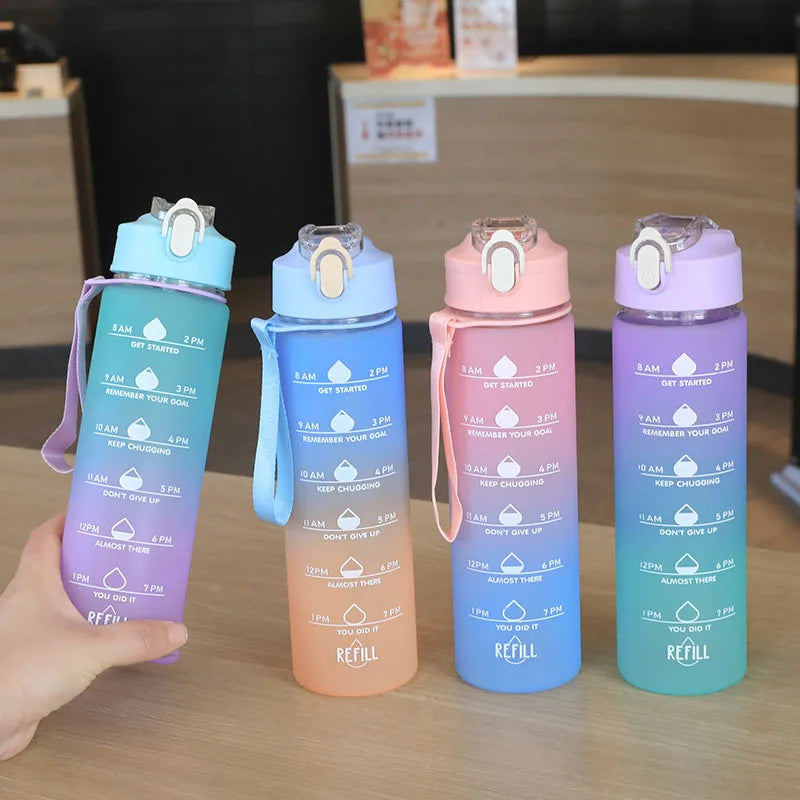 700ML Running Water Bottle Soft Water Bottle Time Marker Cup Portable Water Bottle for Outdoor Sport YDSH01