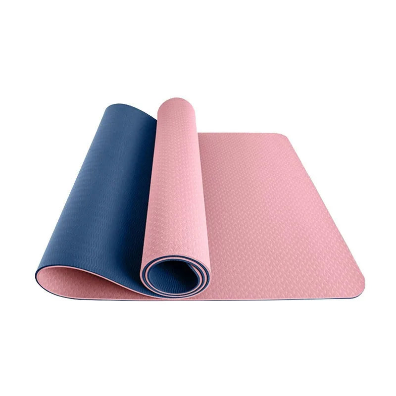 Wholesale High Quality TPE Yoga Mat Eco-Friendly 6Mm/8Mm Thickness Durable Non-Slip Folding for Home Exercise & Body Building