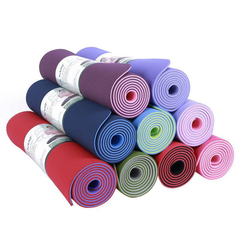 Wholesale High Quality TPE Yoga Mat Eco-Friendly 6Mm/8Mm Thickness Durable Non-Slip Folding for Home Exercise & Body Building