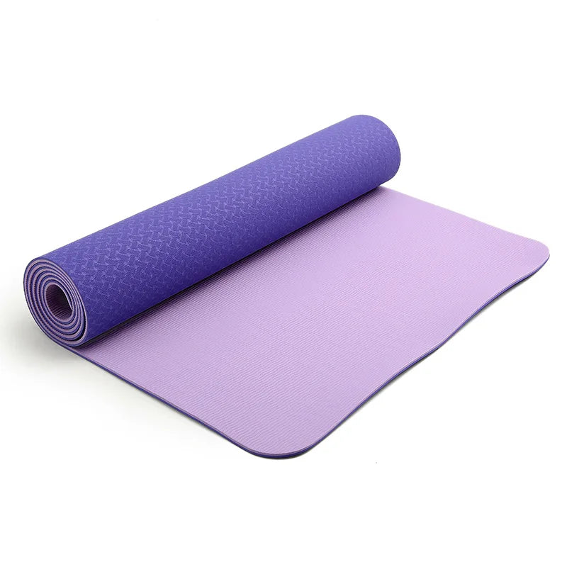 Wholesale High Quality TPE Yoga Mat Eco-Friendly 6Mm/8Mm Thickness Durable Non-Slip Folding for Home Exercise & Body Building