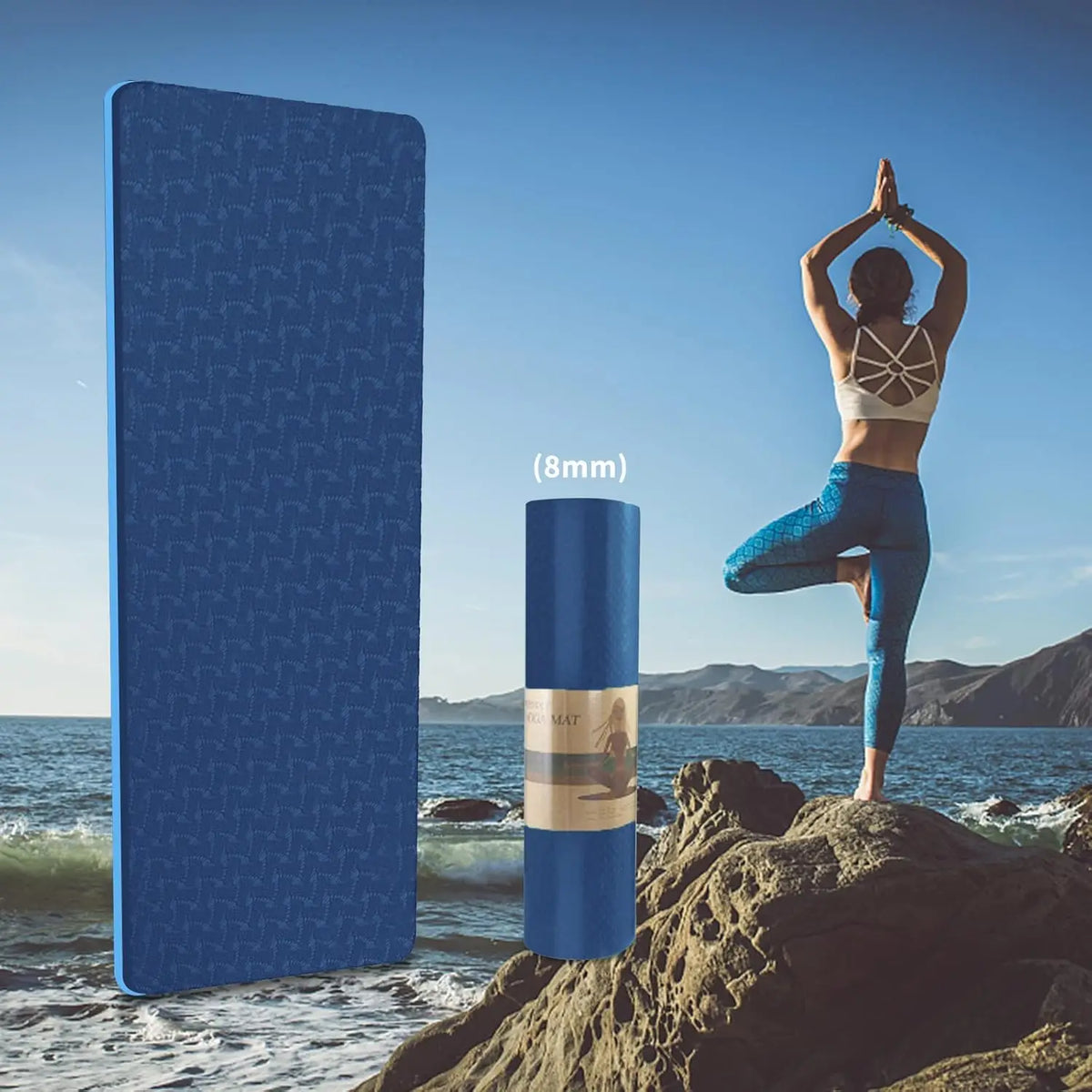 Wholesale High Quality TPE Yoga Mat Eco-Friendly 6Mm/8Mm Thickness Durable Non-Slip Folding for Home Exercise & Body Building