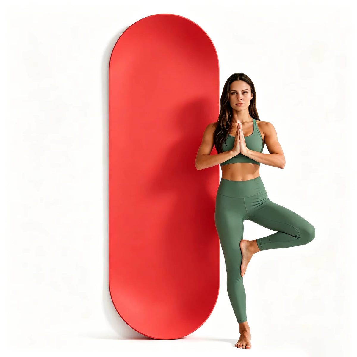 Oval PU 5Mm Thick Yoga Mat Non-Slip Sweat-Wicking Wear-Resistant Silent Premium Luxury Eco-Friendly