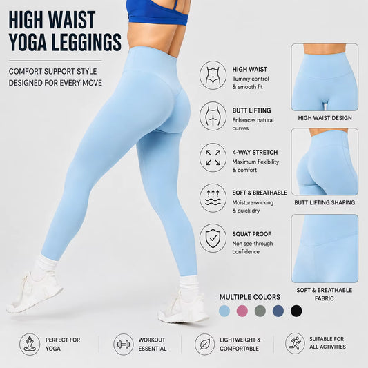 Custom Fabrics Four Way Stretch Active Wear Fitness Workout Gym Pants Butt Lifting Yoga Leggings for Women